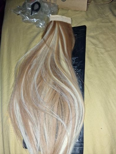 Blonde with highlights ponytail