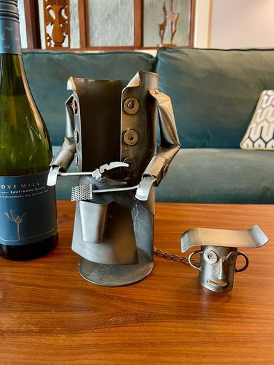 Barbeque Chef Quirky Metal Wine Bottle Holder