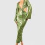 BOOHOO Sequin Flare Sleeve Cut Out Midaxi Dress Size 12! Image 2