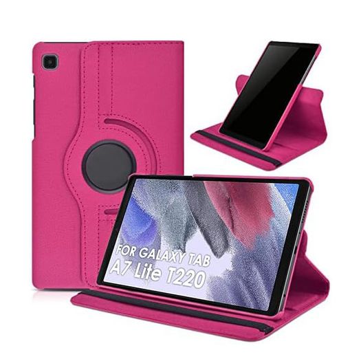 For Samsung Galaxy Tab A7 Lite Tablet Case 360 Rotating PU Leather Cover - Rose