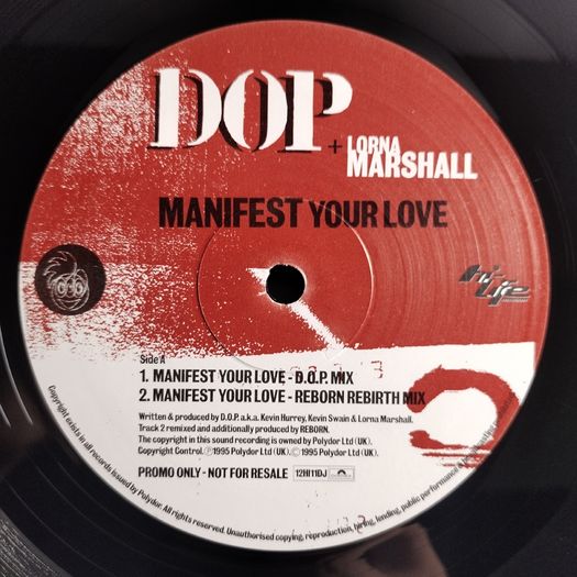 RESERVED - D.O.P. - Manifest Your Love - Hi Life Recordings - ORIGINAL Promo DJ Advance Copy! DOP 90s House CLASSIC!
