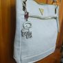GUESS White Embossed Monogram Crossbody Bag Image 9