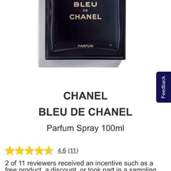 CHaNEL Bleu de Chanel 100ml parfum for him