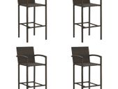 Bar Stools 4 pcs Brown Poly Rattan