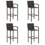 Bar Stools 4 pcs Brown Poly Rattan Image 2