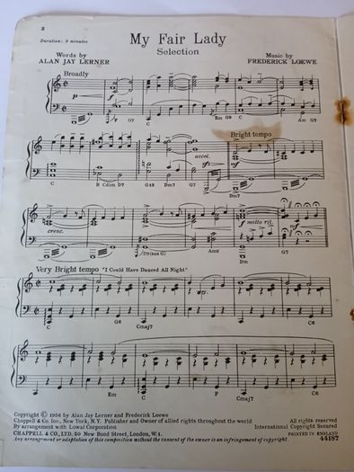 Piano Selection: My Fair Lady by Frederick Loewe and Alan Jay Lerner (HQ761)