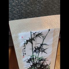 Bamboo Hanging Scroll Framed Silk Mount
