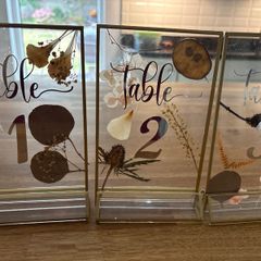 Pressed flower table numbers