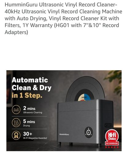 HumminGuru Ultrasonic Vinyl Record Cleaner  Brand New, Unused