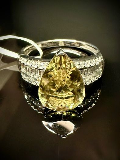 Diamond 950 Platinum AAA Turkizite & Diamond Statement Ring