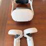Meta Quest 2 Virtual reality headset. With 2 controllers. In near perfect condition ( barely used ). Has been restored to factory settings. Charges via usb C ( NOT included ). Original head strap was faulty so it had to be replaced. Image 4