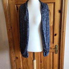 Marks and Spencer Blue Patterned lightweight jersey cardigan Size 20 Includes Post