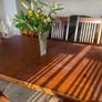 Beautiful long dark Oak Dining table and 8 chairs Image 8