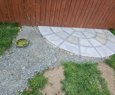 Garden patio grey limestone half circle