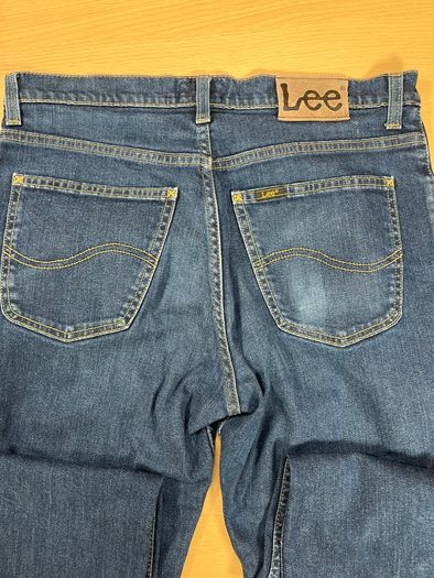 Lee Brooklyn Jeans Mens W33 L30.5 Blue Denim Regular Straight Zip Fly Cotton