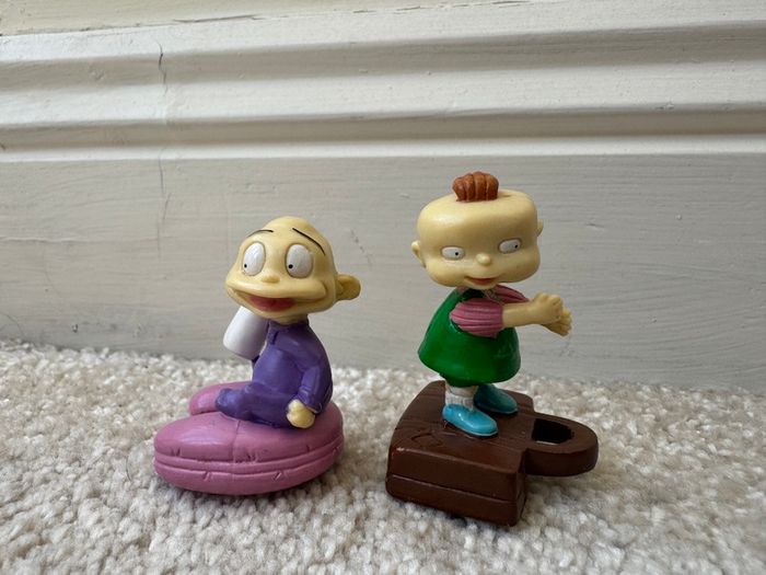2001 Phil and Dil DeVille approx. 2" Weetos Cereal EUROPE PVC Action Figure Rugrats Used Please see photos
