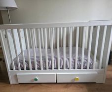 IKEA STUVA Cot/toddler bed with drawers, white 60x120 cm