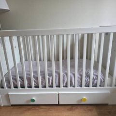 IKEA STUVA Cot/toddler bed with drawers, white 60x120 cm