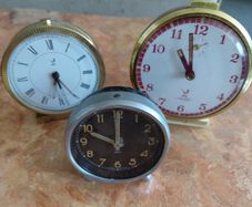 vintage Jaz alarm clocks