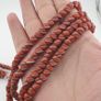 Vintage African Style Stripe Light Orange 7mm - 8.5 mm Glass Beads Necklace Strand Image 8