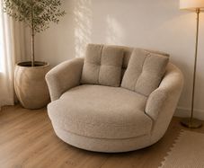 Modern Swivel Accent Chair |  Textured Fabric