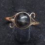 Antique 14K Solid Gold Star Diopside Ring Rare Black Asterism Cabochon Image 7