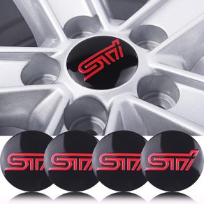 4pc 56mm STI Stickers Auto Car Wheel Center Hub Caps Sticker Forester Outback Rally WRX WRC Impreza