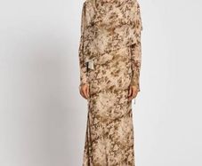 Absolutely Stunning Daska Brown Ali Maxi Dress With Long Sleeves And Front Wrap Detail in Size Small