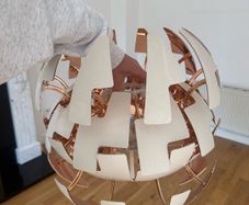 X2 white & rose gold ceiling light shades