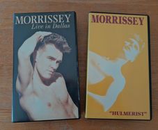 two MORRISSEY Music VHS tapes/Cassettes. Live In Dallas. Hulmerist. Music video, The Smiths, Moz, Mozza, indie, collectable, memorabilia.
