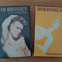 two MORRISSEY Music VHS tapes/Cassettes. Live In Dallas. Hulmerist. Music video, The Smiths, Moz, Mozza, indie, collectable, memorabilia.