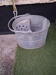 Galvanised mop bucket