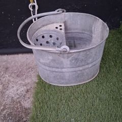 Galvanised mop bucket