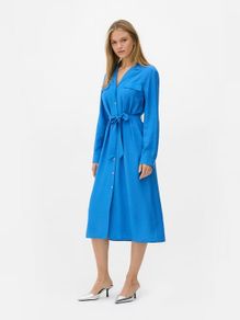 BRAND NEW Primark Midi Blue Shirt Dress: Size 10