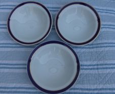 Arklow Pottery Blue Gilded Bowls & Plate