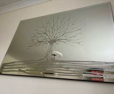 Large Glitter Tree Mirror