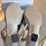 Brand-new Van Dal Libby Silver Leather Low Block Heel Slingback Peep-toe Sandal Size: UK 4 / EU 37 Image 5