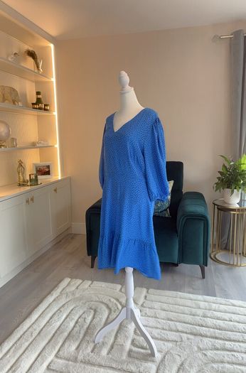 Ladies Vibrant Blue Polka Dot Dress from F&F