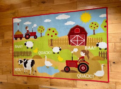Kids Farmyard Rug 150 x 100cm