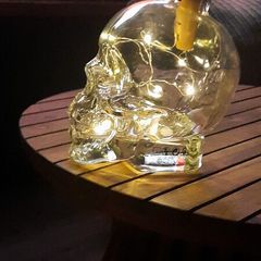 heavy skull glass bottle with lights