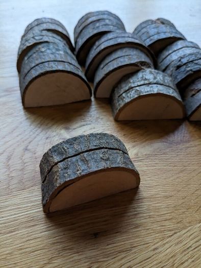 Wooden name stands