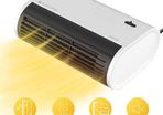 Space Electric Heater Mini Fan Heater 500W Standing & Lying Small Portable Electric Heaters for Home and Office, White, UK Plug