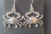Silver Snow Crab Earrings