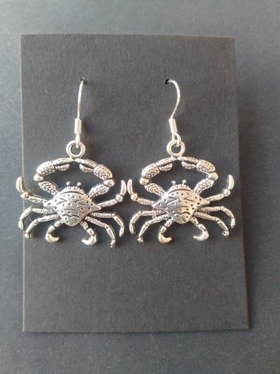 Silver Snow Crab Earrings