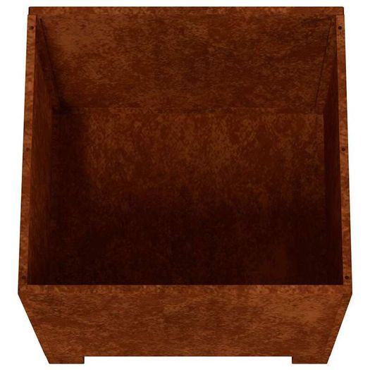 Set of 2 Corten Steel Planters with Legs 40 x 40 x 40 cm
