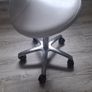 Salon chair saddle stool white Image 2