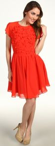 Ted Baker Red Peony Chiffon Embellished Dress