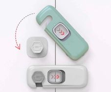 Child Safety Cupboard Locks, Security Latch for Children&Baby, Baby Proof Lock for Kitchen Cupboard Bedroom Cabinet Small Doors, Self Adhesive Type, Eco-Friendly ABS Material for Baby Proofing