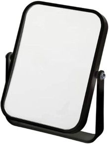 lastic Goods Free Standing Travel or Bathroom Mirror, Black