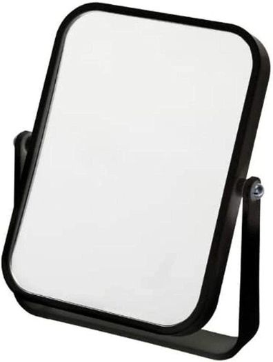 lastic Goods Free Standing Travel or Bathroom Mirror, Black